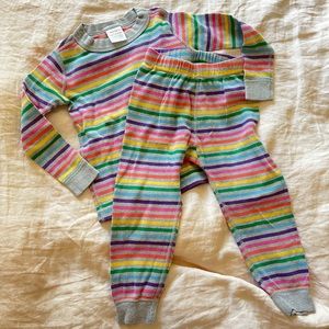 Rainbow Stripe Hanna Andersson Long John PJ 3T